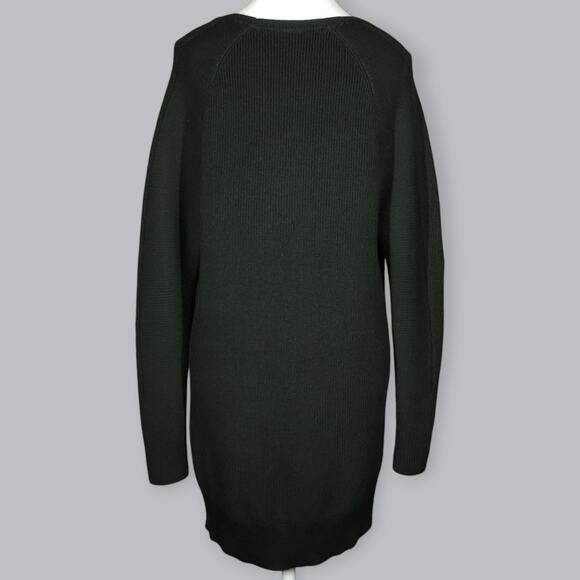 Athleta Sweater Womens XS Green Tunic Pullover Wool Blend V Neck Ribbed Merino - Picture 7 of 10